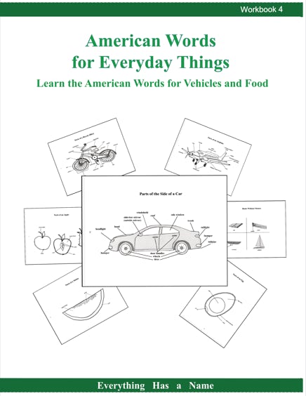Vocabulary Workbook - American Words for Vehicles and Food